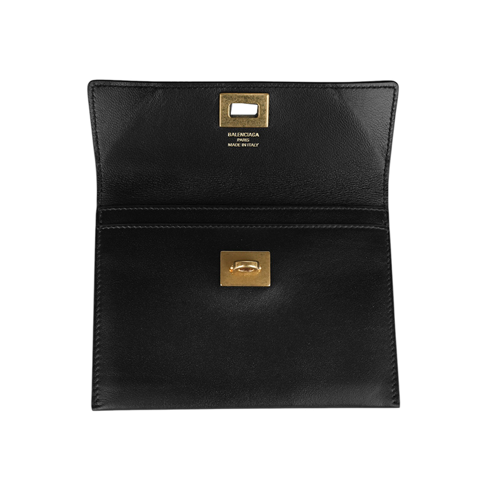 【BALLY】Rodeo 金釦平滑小牛皮大款零錢包/卡夾包(黑色) 817716 2ABKX 1000