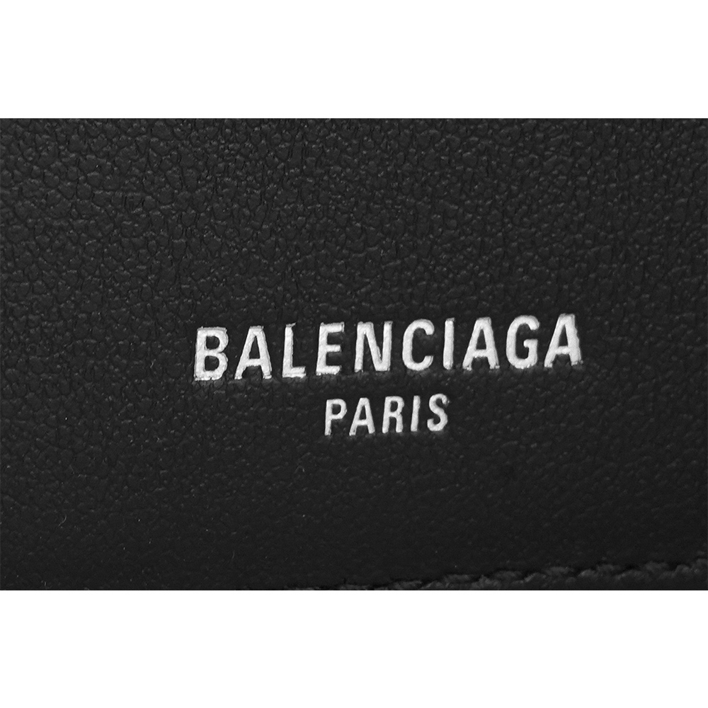 【BALLY】金色燙印紋理牛皮對開護照夾(黑色) 787742 2AA3R 1000