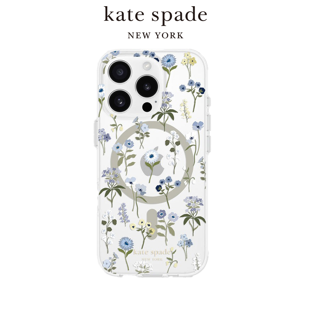 【kate spade】iPhone 16系列 MagSafe 精品磁吸防摔殼 浪漫花雨