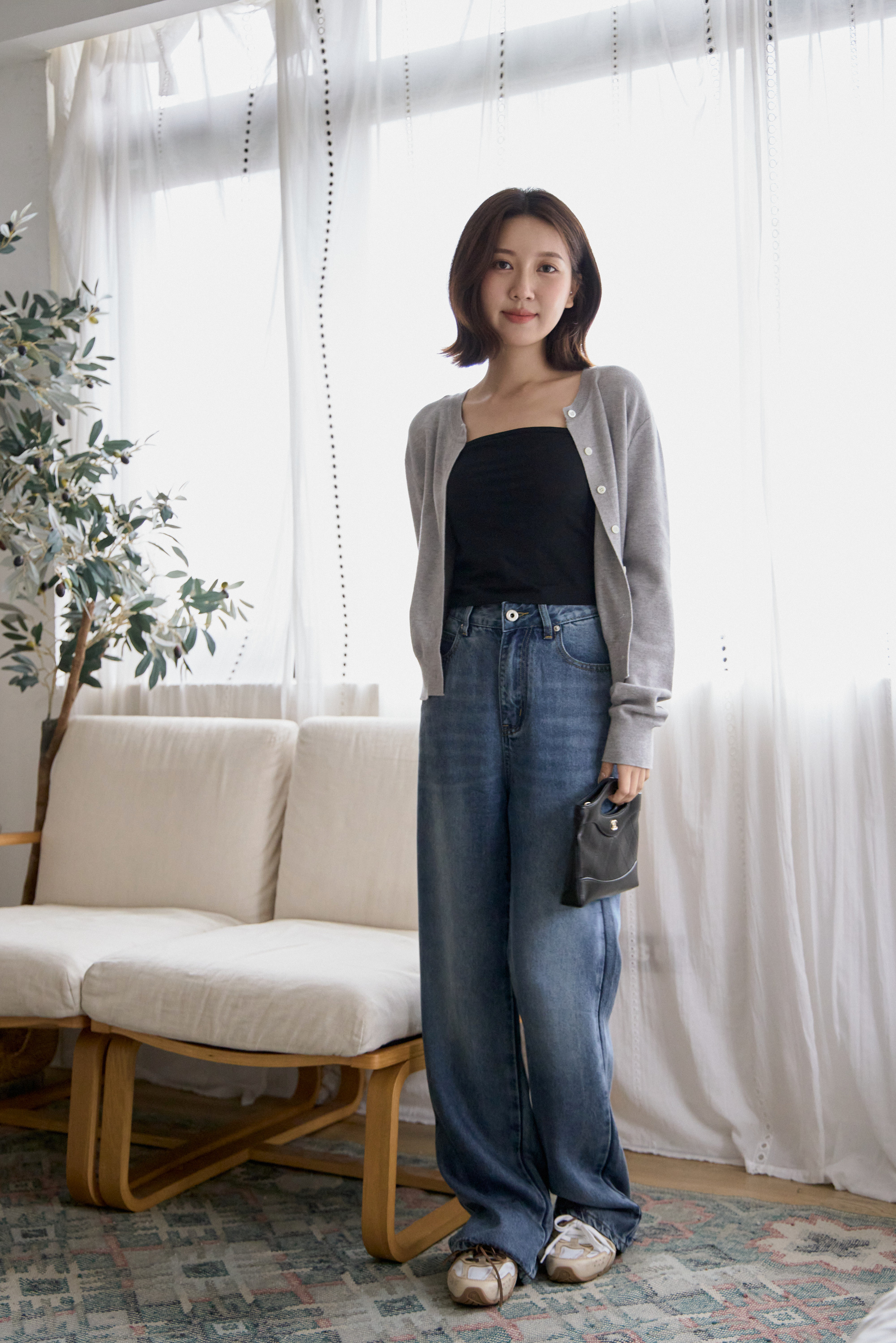 Gmade/涼感包覆調節肩帶天絲平口Bratop-黑