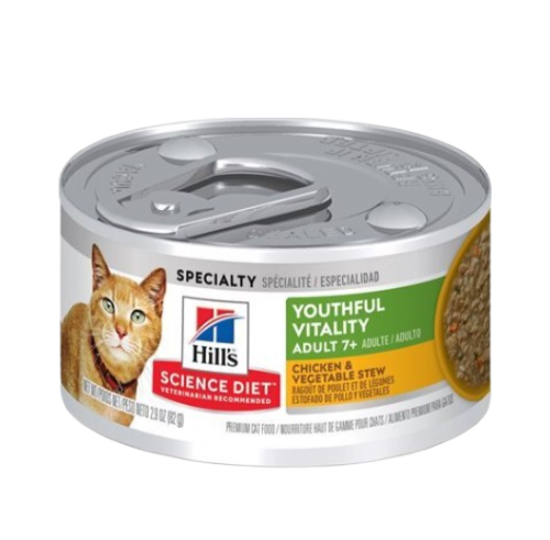 Hill's Specialty Senior Vitality Adult 7+ Chicken & Vegetables Stew Recipe Canned Food 2.9oz #10767