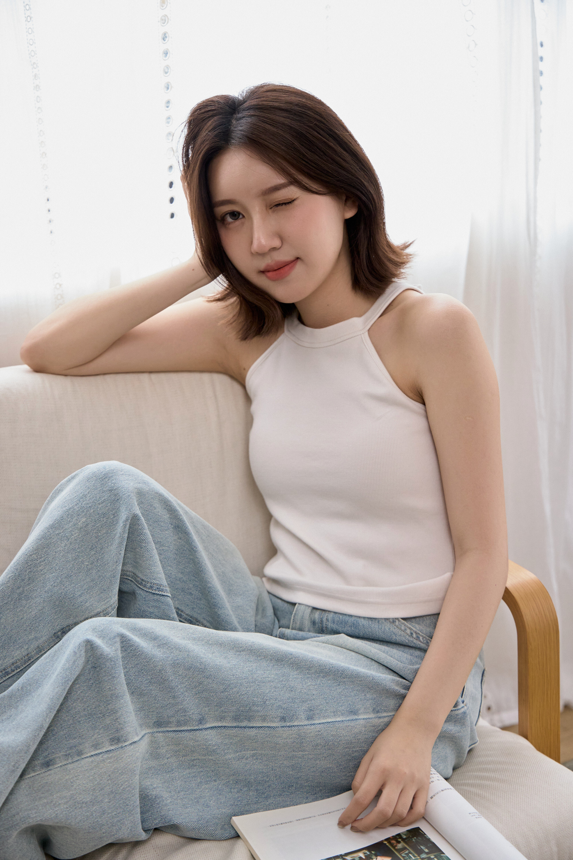 Gmade/不擠肉遮副乳削肩背心Bratop-米白