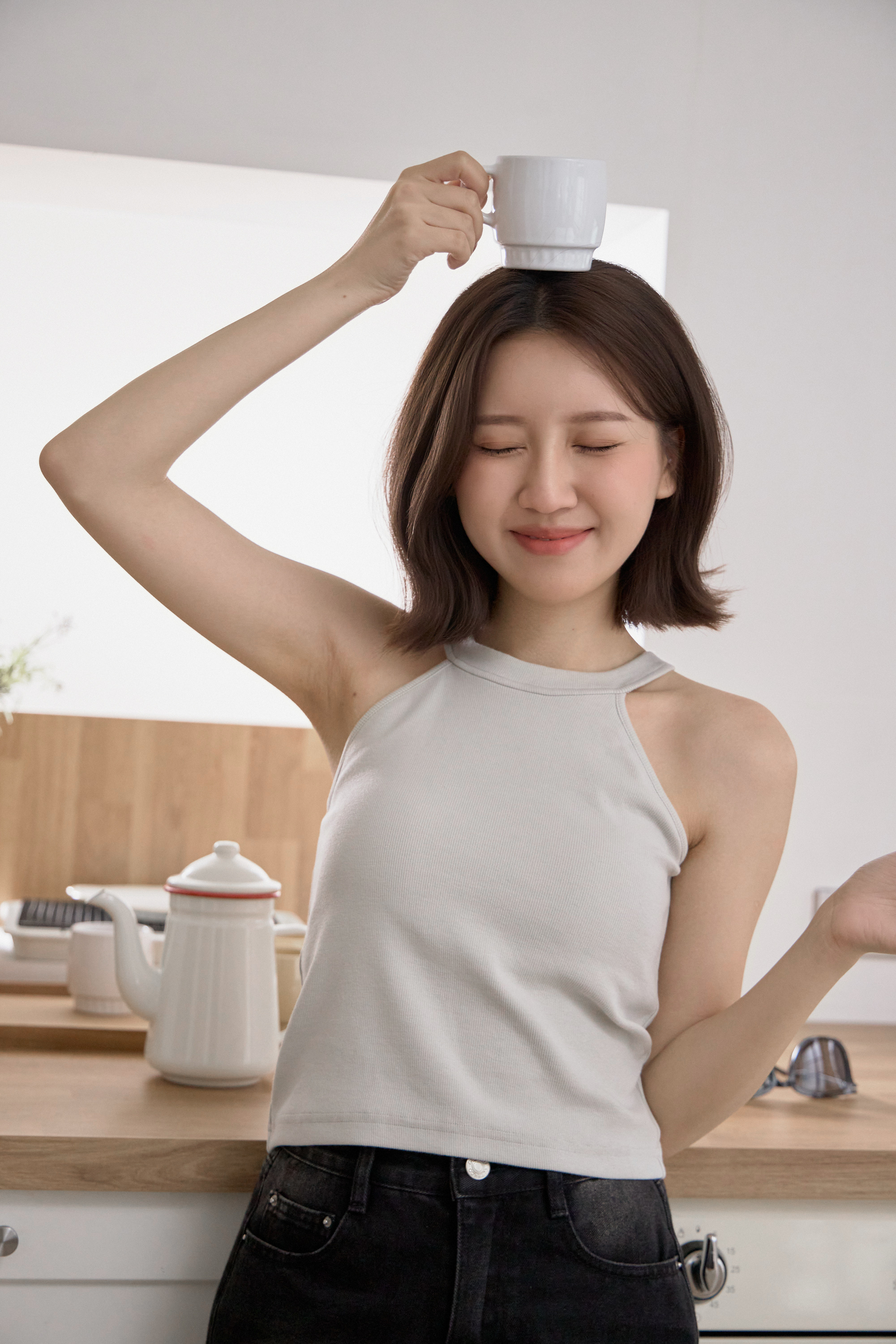 Gmade/不擠肉遮副乳削肩背心Bratop-奶灰