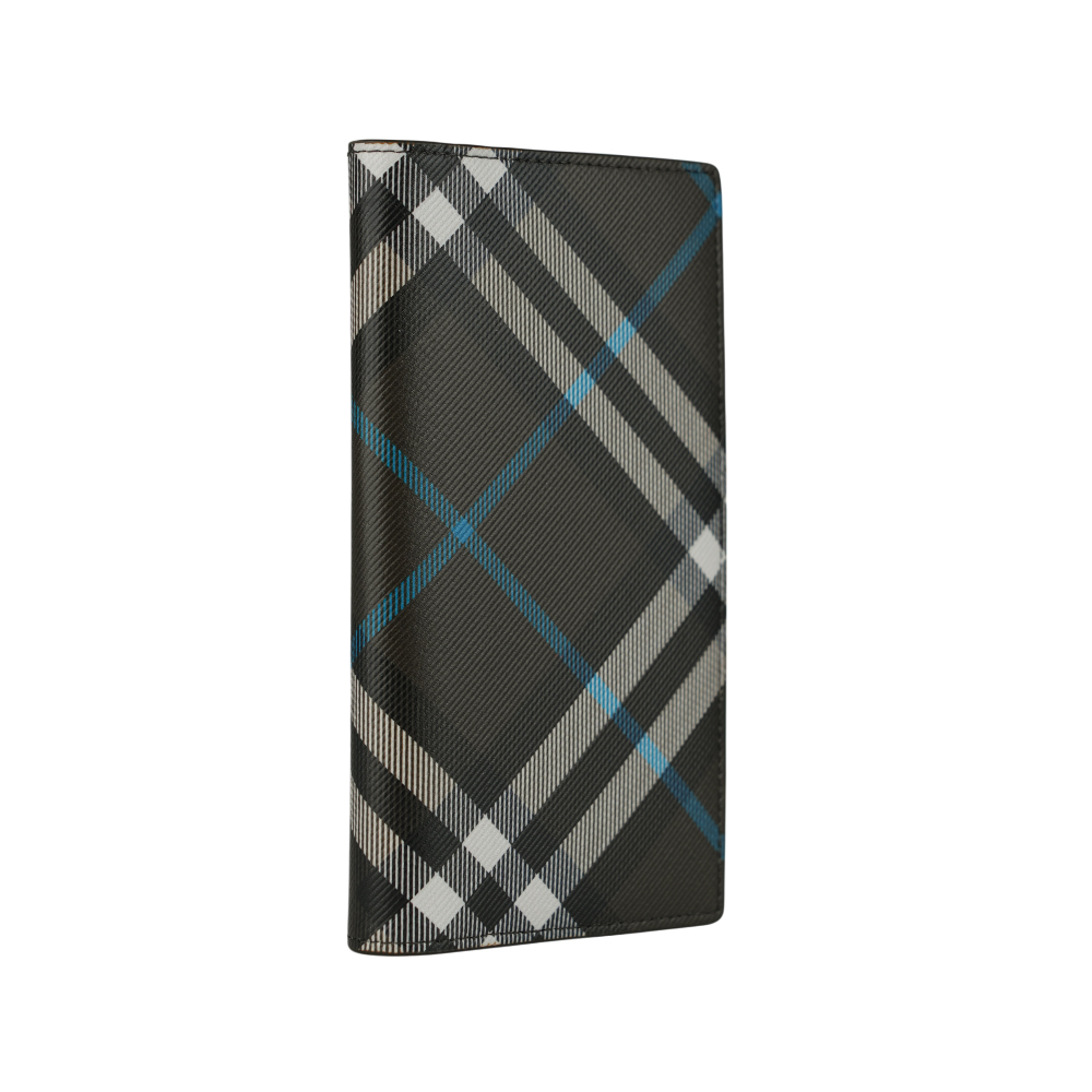【BURBERRY】經典格紋拉鍊零錢袋對開長夾(暖感棕) 8106567 C1213