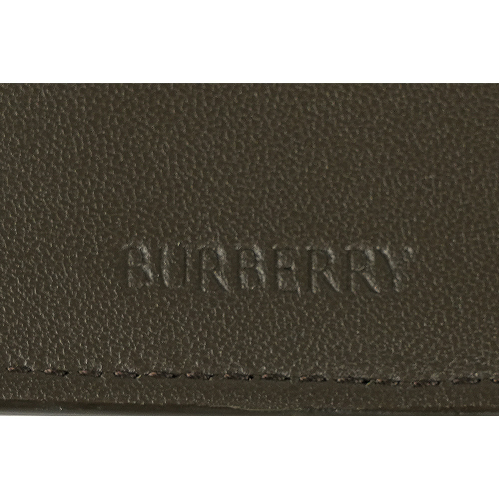 【BURBERRY】經典格紋拉鍊零錢袋對開長夾(暖感棕) 8106567 C1213