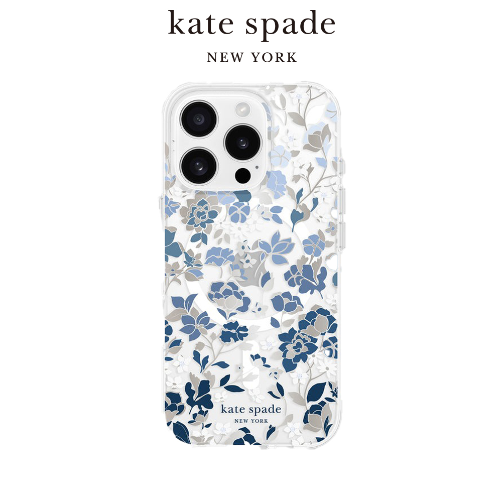 【kate spade】iPhone 16系列 MagSafe 精品手機殼  皇室藍