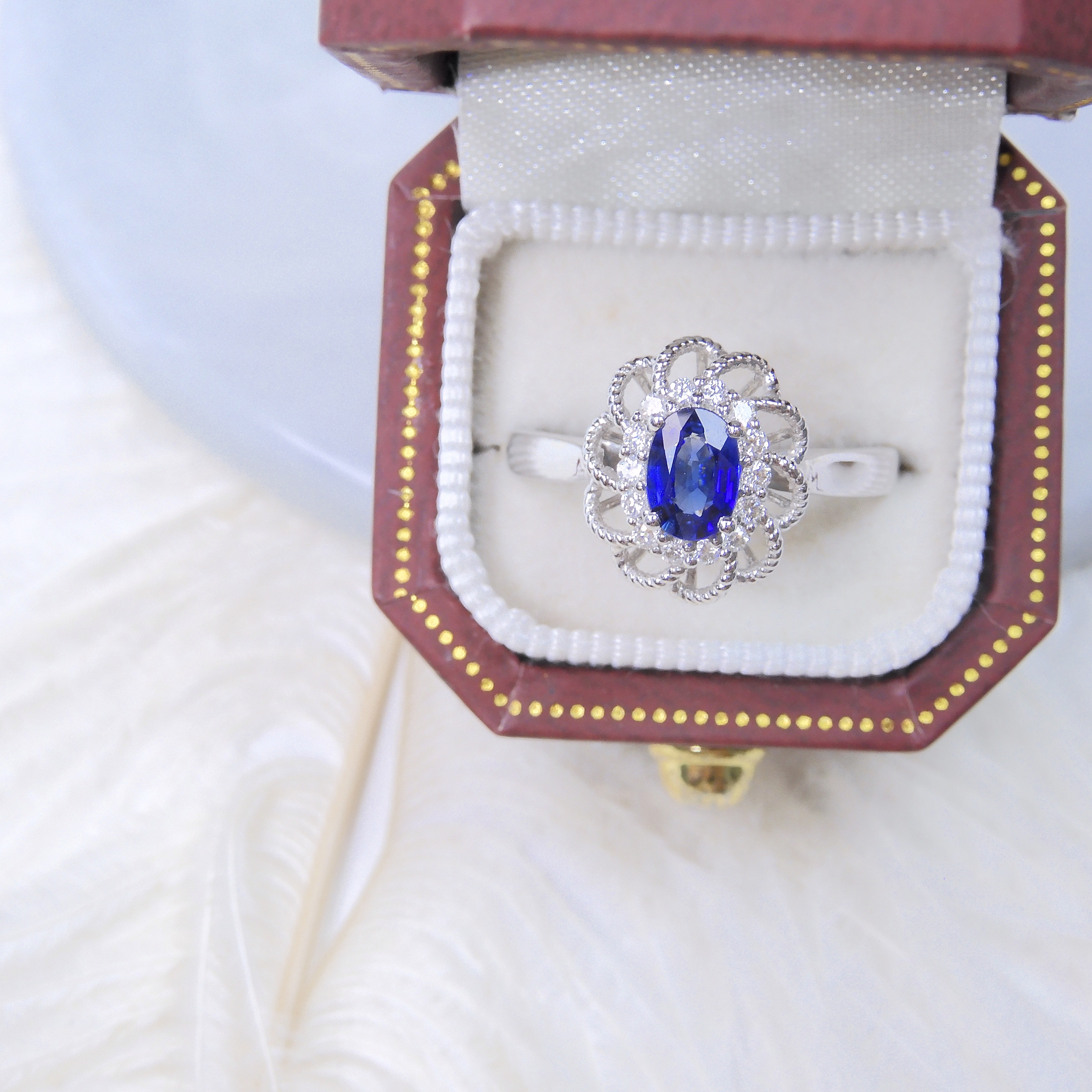 18K金 0.46ct 藍寶石戒指