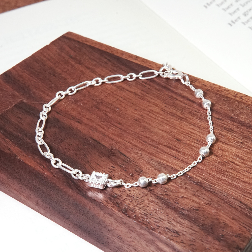 圓滿方晶 半半手鍊 925純銀 女生手鍊 22週年紀念設計