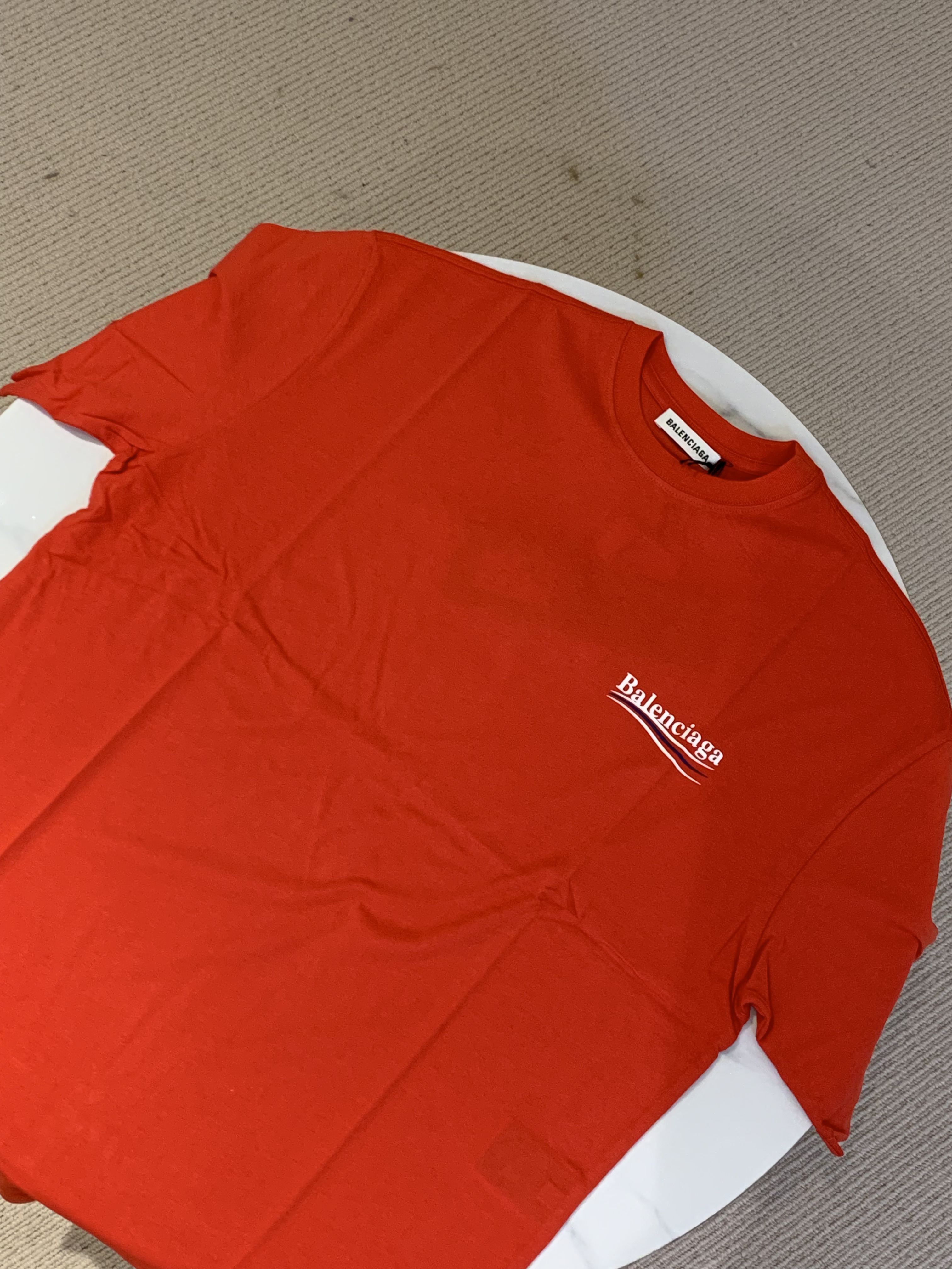 Balenciaga 巴黎世家 Logo字母標誌短袖T-shirt 常規版型 亮紅色