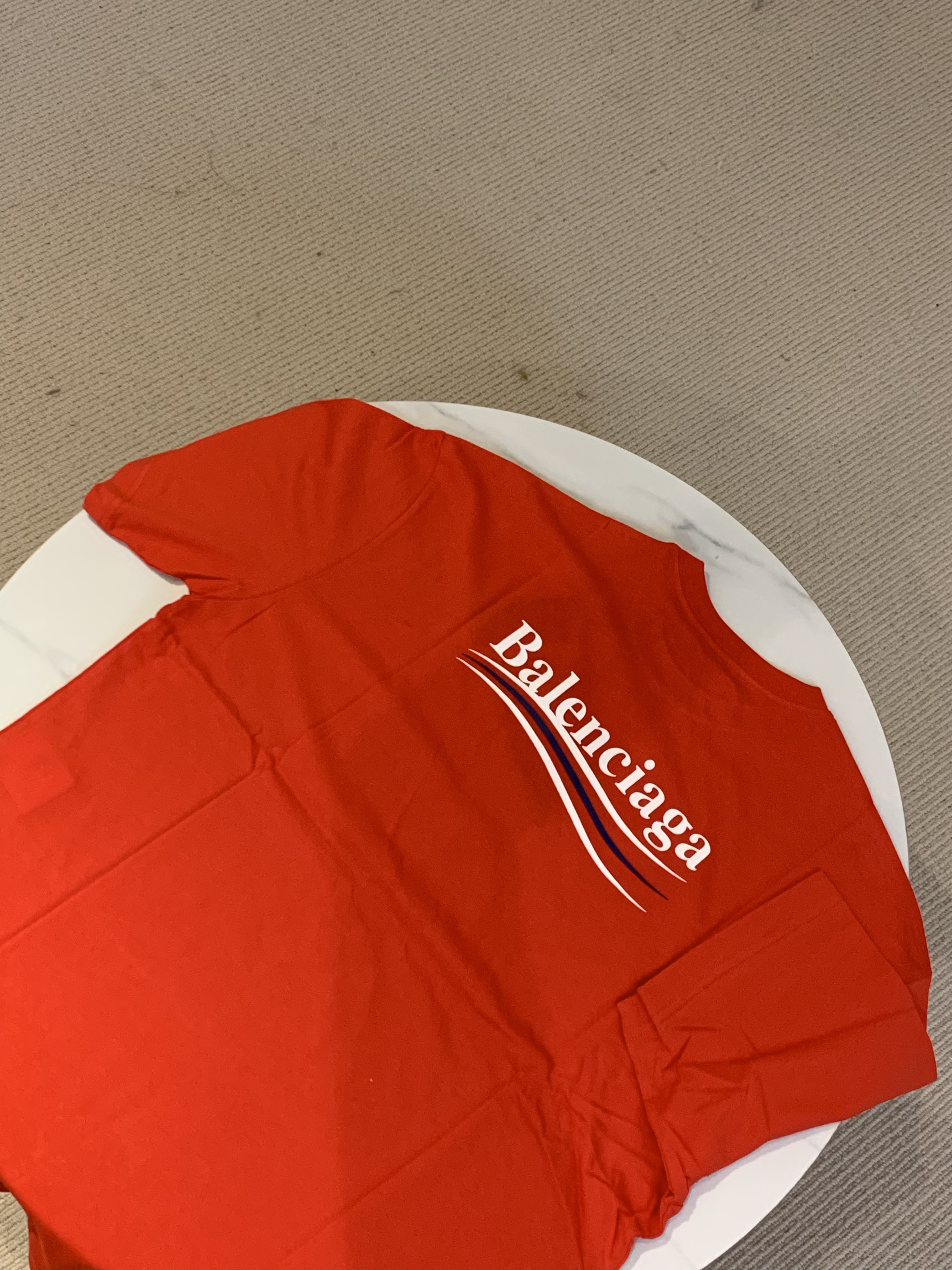 Balenciaga 巴黎世家 Logo字母標誌短袖T-shirt 常規版型 亮紅色