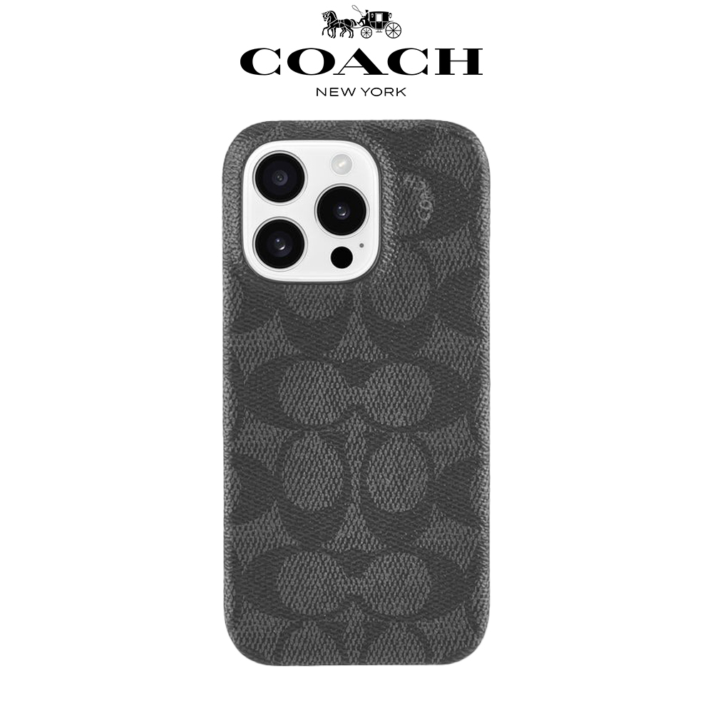 【COACH】iPhone 16系列 精品手機殼 黑色經典大C