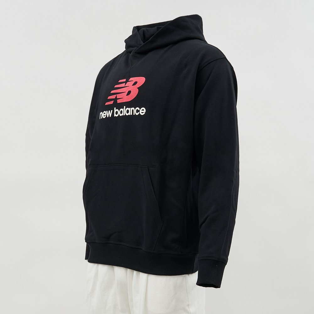 New Balance 男款 黑色 休閒 美規 NB字體 上衣 毛圈布 連帽 帽T 運動 長袖 MT51512BK