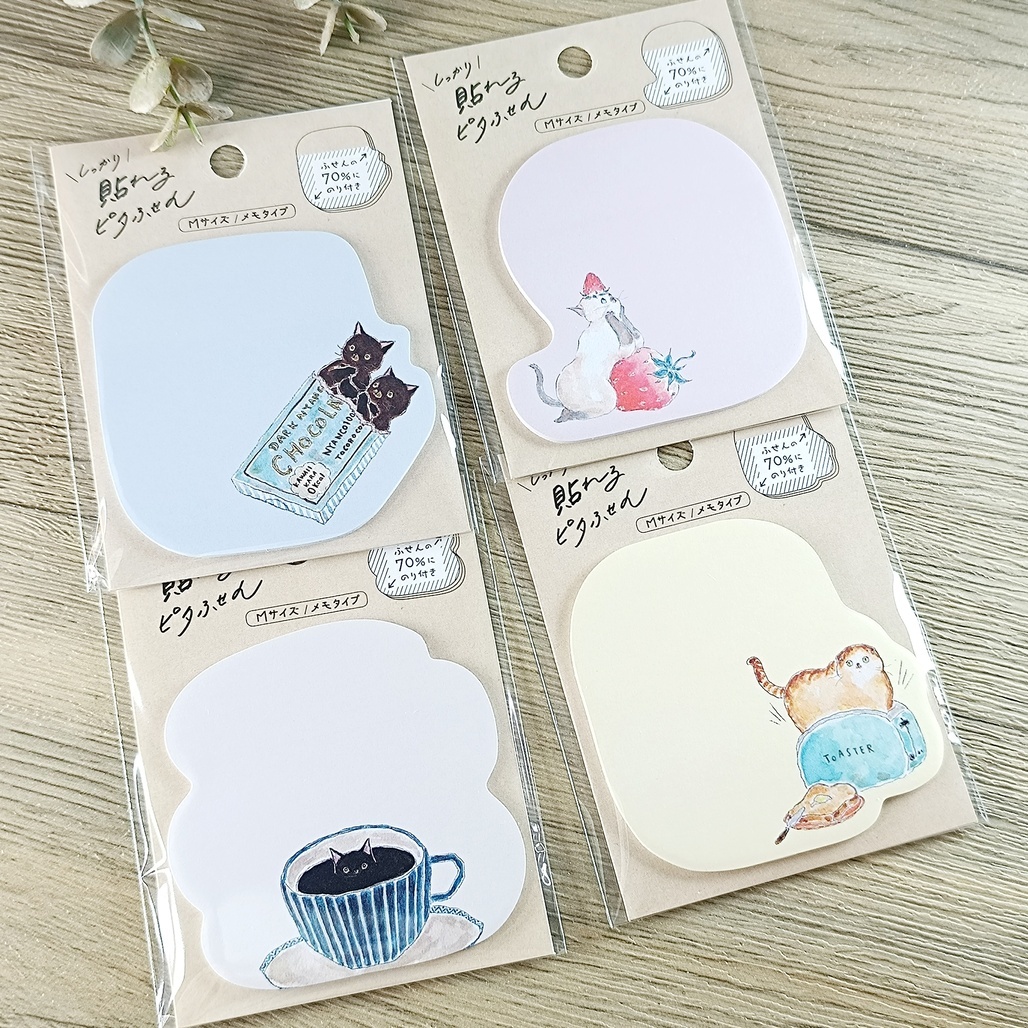 日本トコロコムギ．可愛貓咪便利貼 MEMO M SIZE 共四款