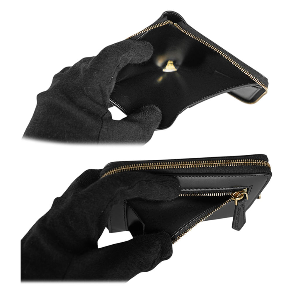 【FENDI】FF Diamonds 素面小牛皮6卡拉鏈短夾(黑色) 8M0508 ALV4 F0KUR