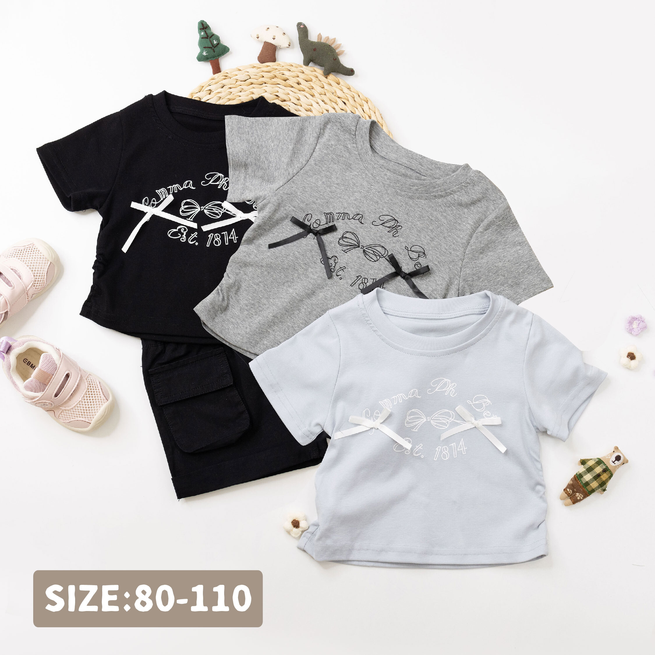 【H50399】質感手繪1814蝴蝶結裝飾上衣