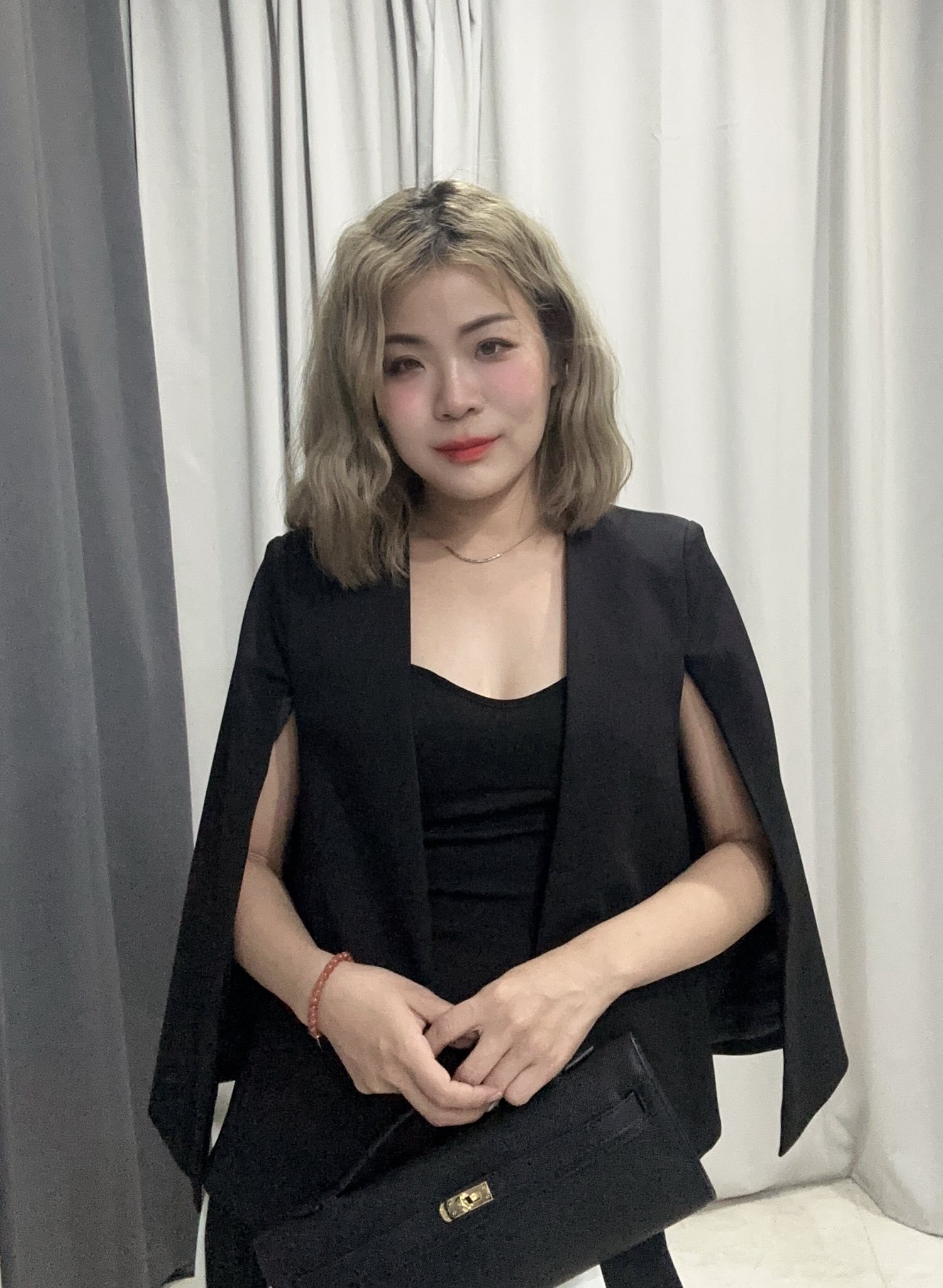 顯瘦斗篷西裝外套(白/黑)