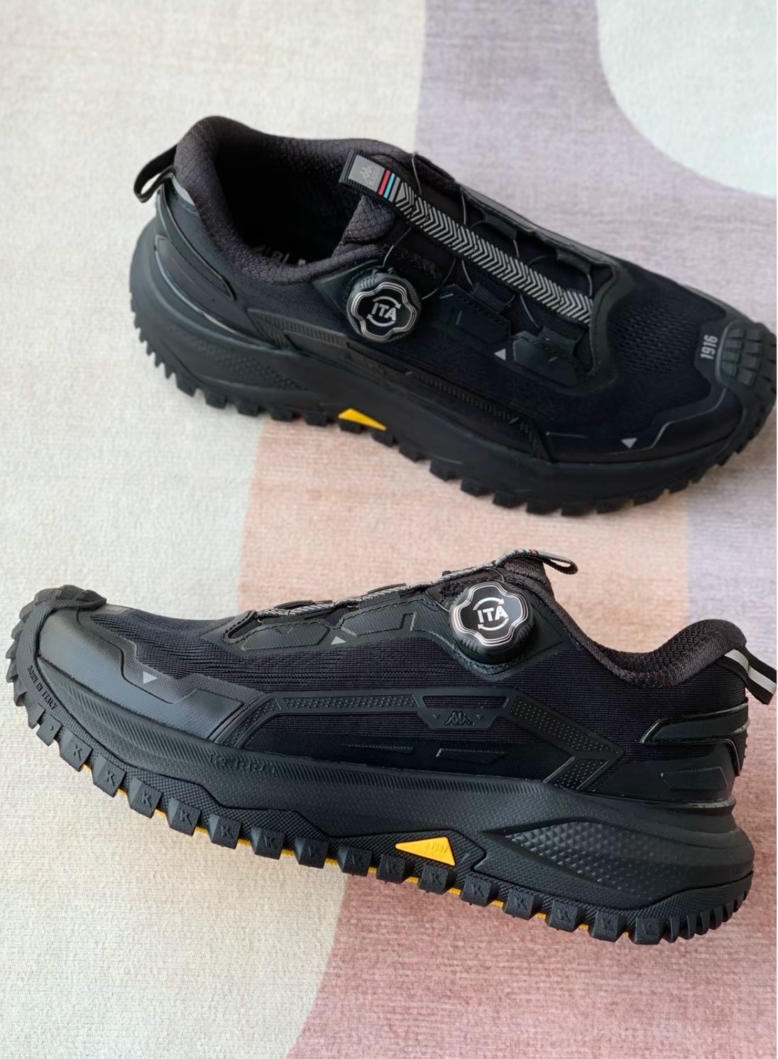 Kappa 背靠背 黑銀 運動休閒跑步鞋 男款