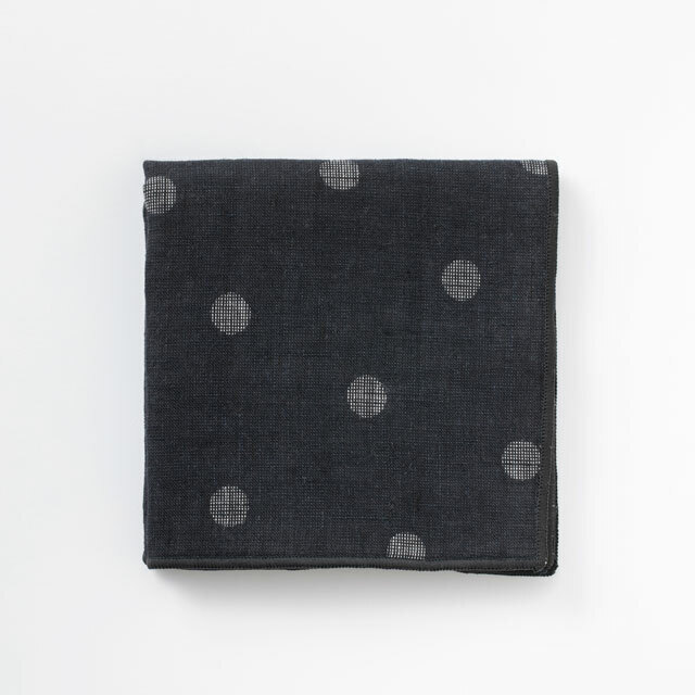 中川政七商店 - 錳絣織 毛巾手帕  / 水玉 x 黑
