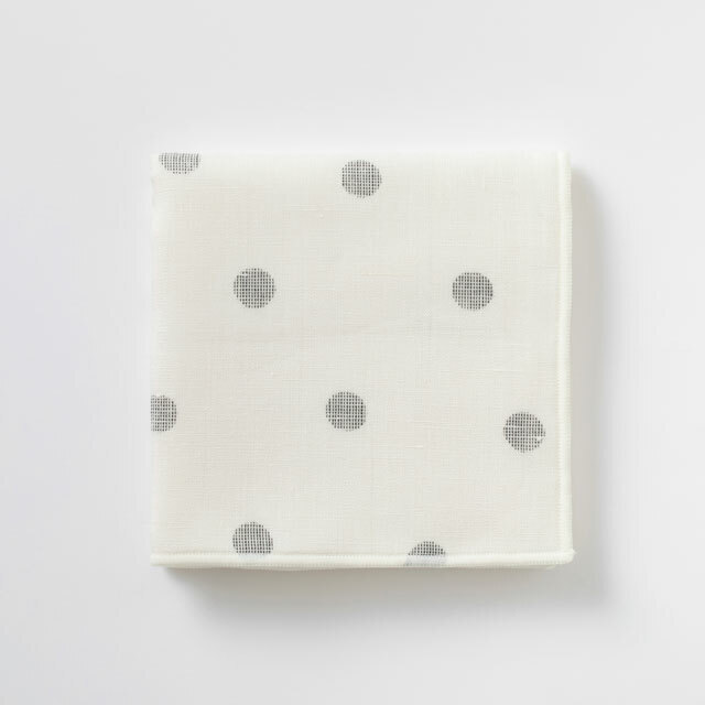 中川政七商店 - 錳絣織 毛巾手帕  / 水玉 x 白