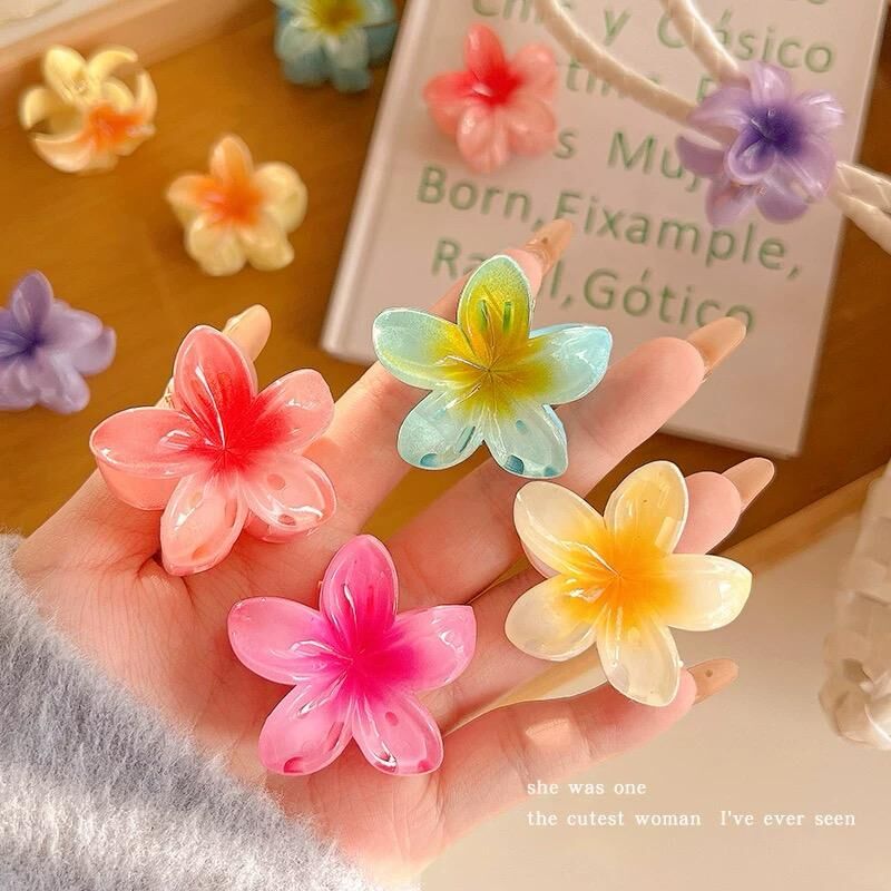 [4 FOR RM10] 4cm Plumeria Mini Holiday Claw Clip
