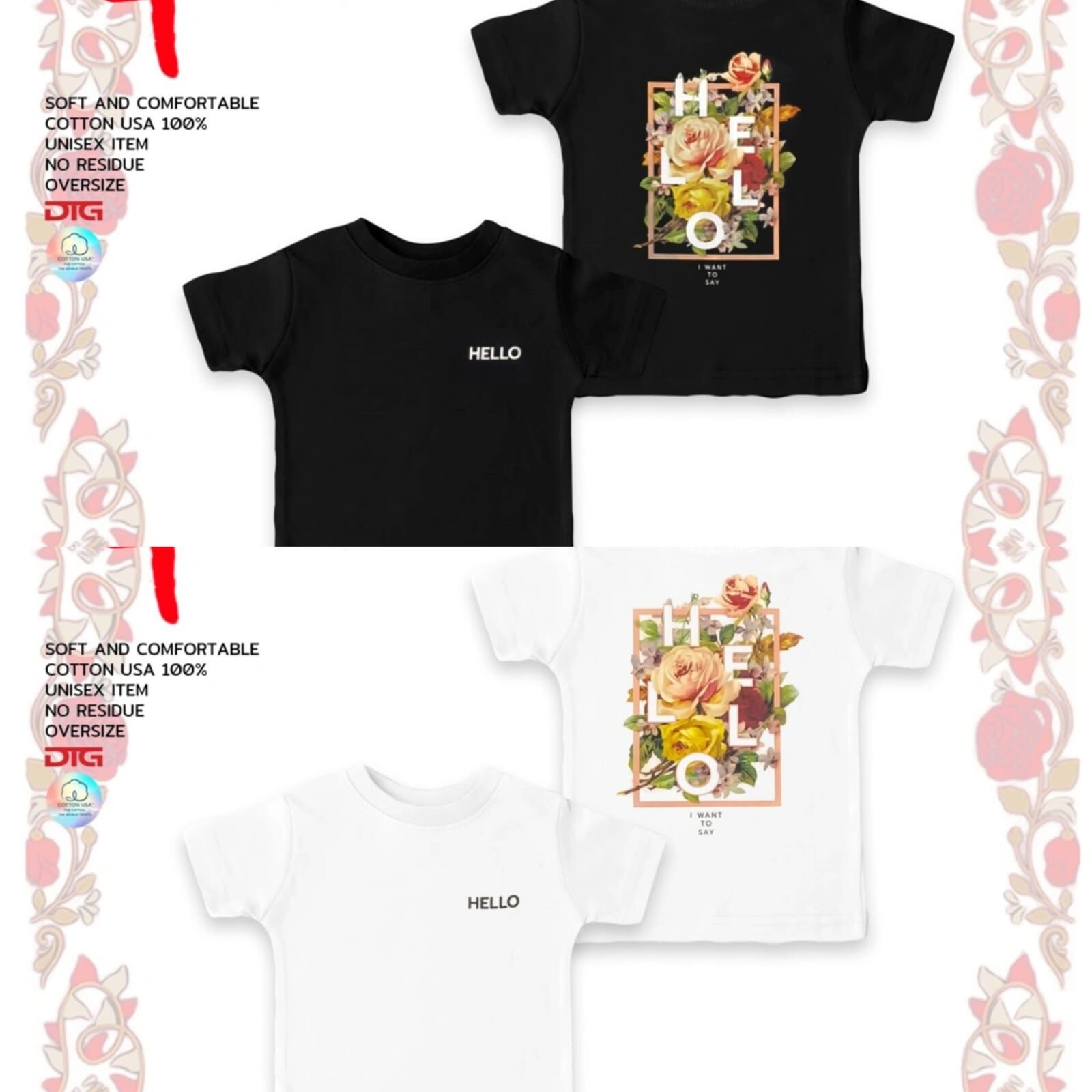 泰國 Hello 花花小童T-Shirt(T5 T744)