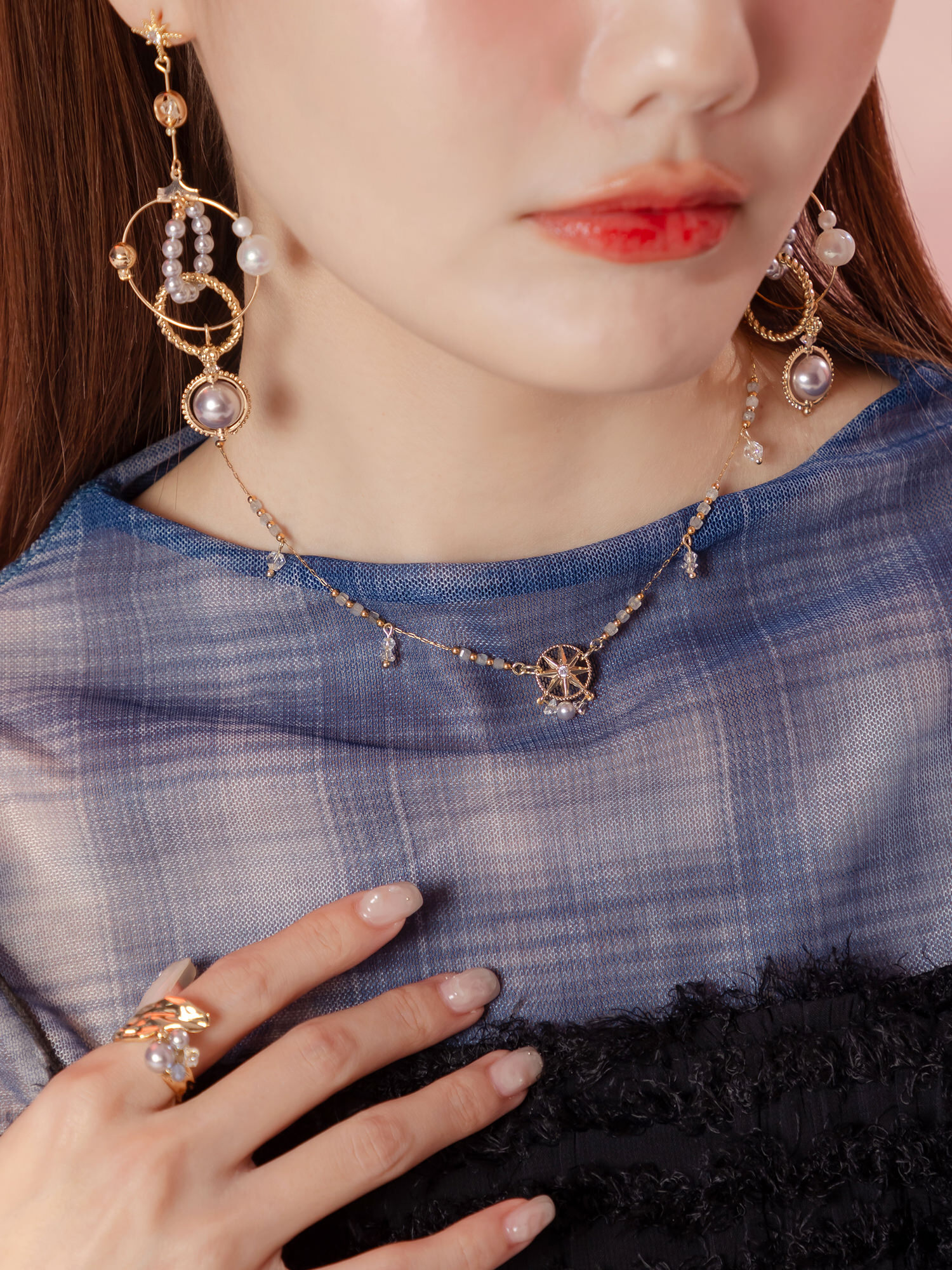 騎士守衛星。MUCHAT手作14KGP八芒星拉長石項鍊