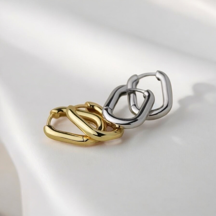 Oval Shape Simple Earrings