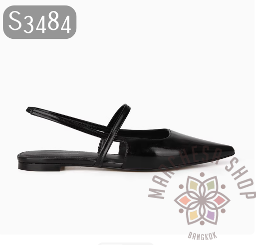 S3483 - 羊皮後踭扣帶尖頭鞋 (兩種高度)