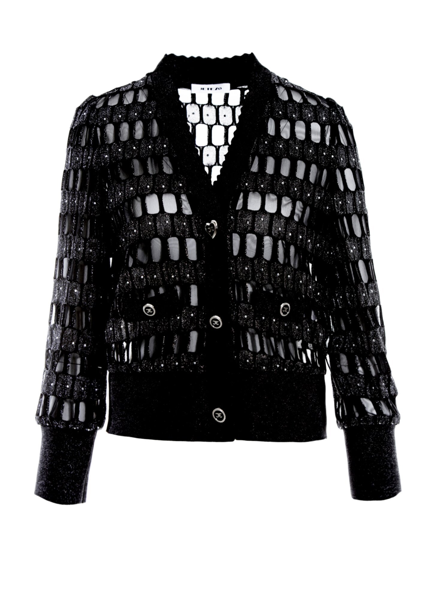 BD10063D1 蔥蔥大孔洞卡迪跟短外套