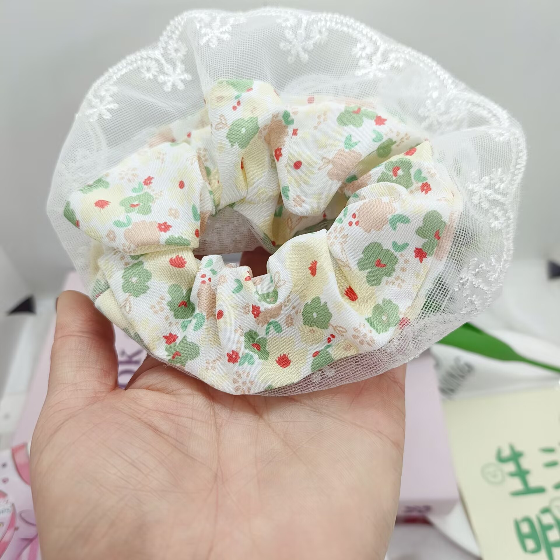 [3 FOR RM10] Floral Lace Bow Scrunchies