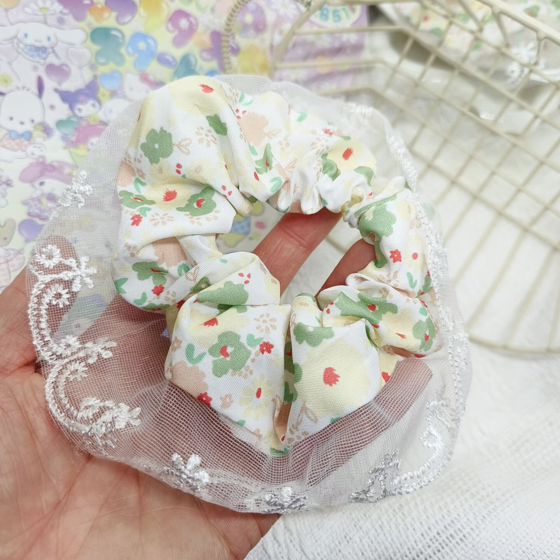 [3 FOR RM10] Floral Lace Bow Scrunchies