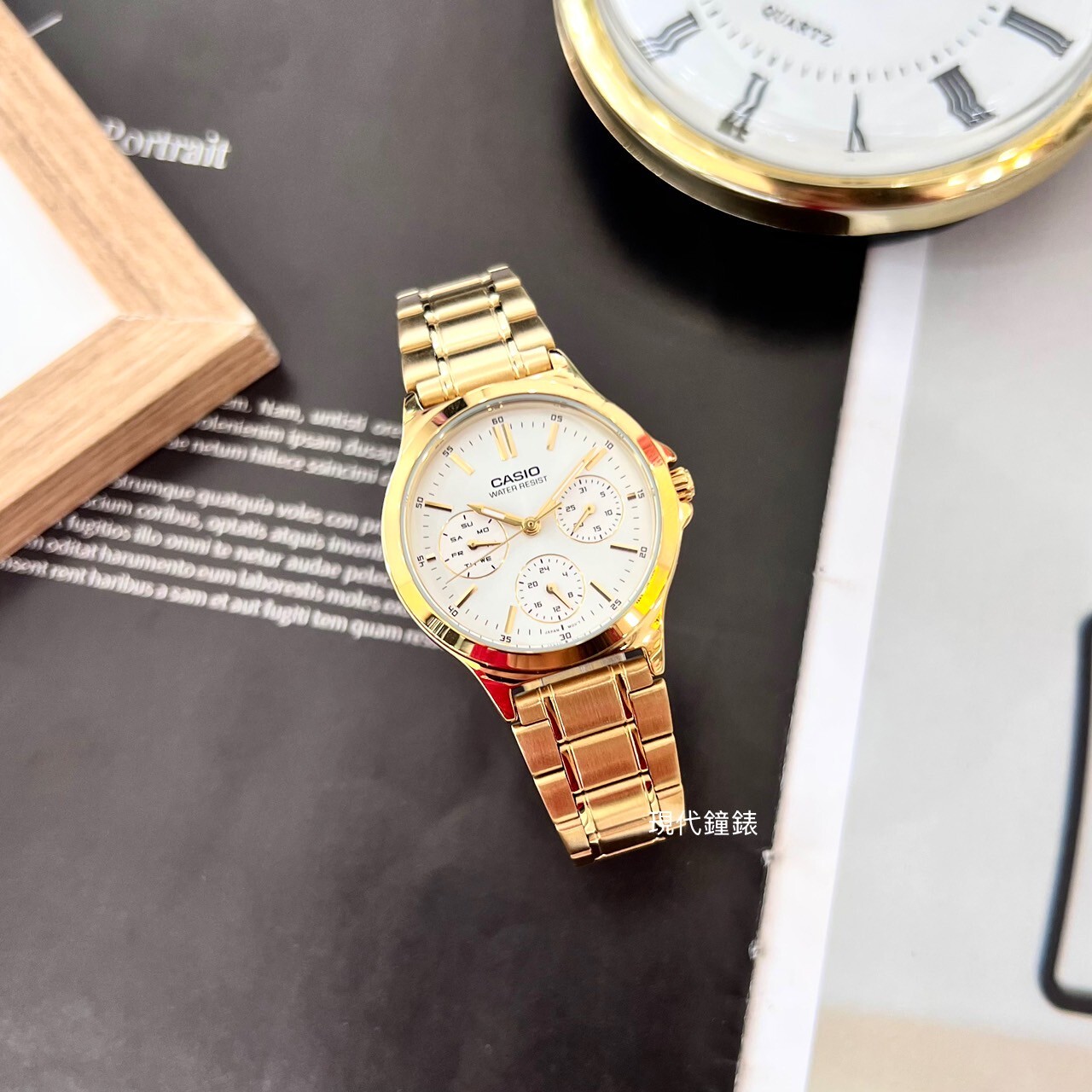 【CASIO 卡西歐】經典時尚三眼腕錶 LTP-V300G-7A 33.2mm 現代鐘錶