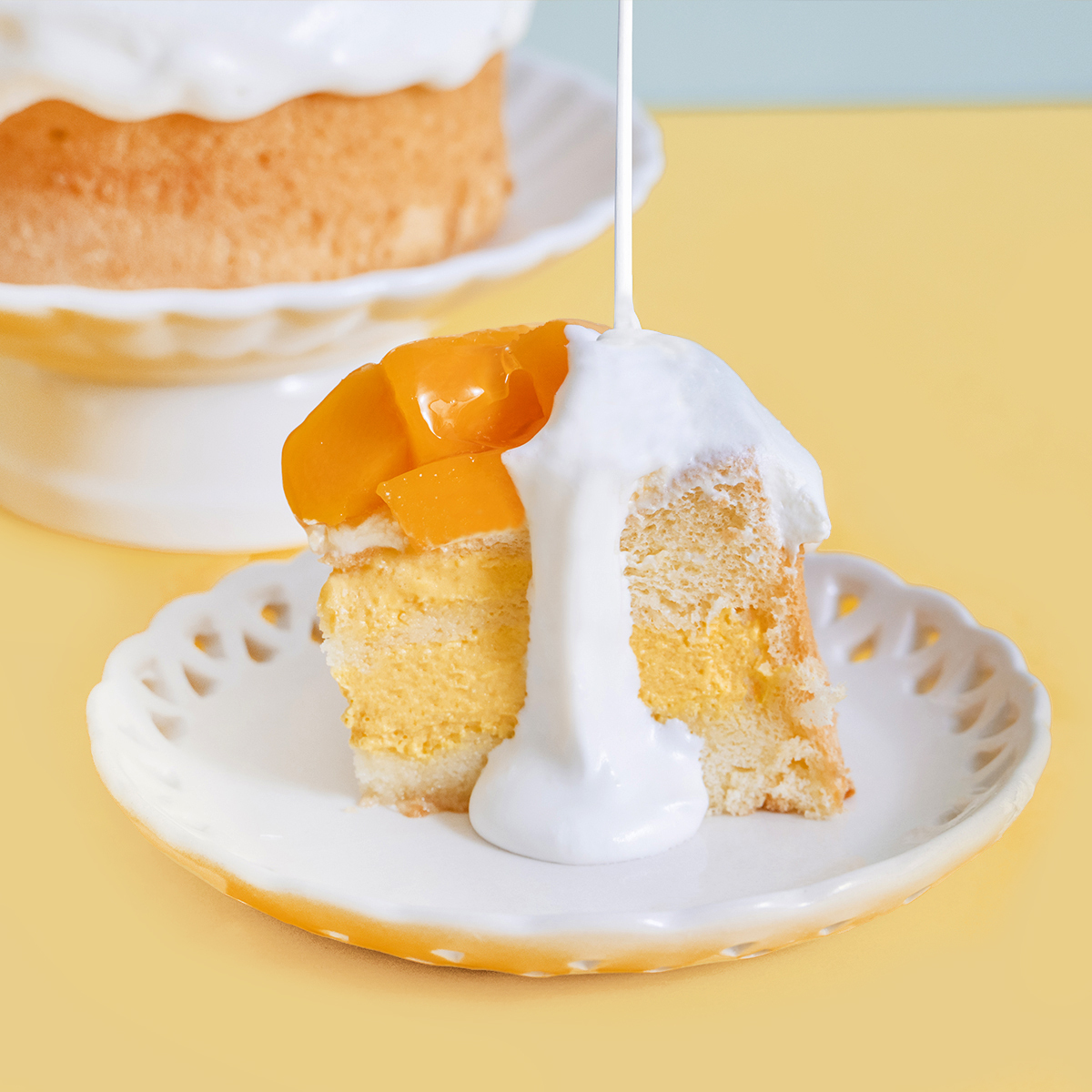 【限店取】芒果奶蓋 4吋【季節限定/戚風蛋糕/愛文芒果/芒果蛋糕】