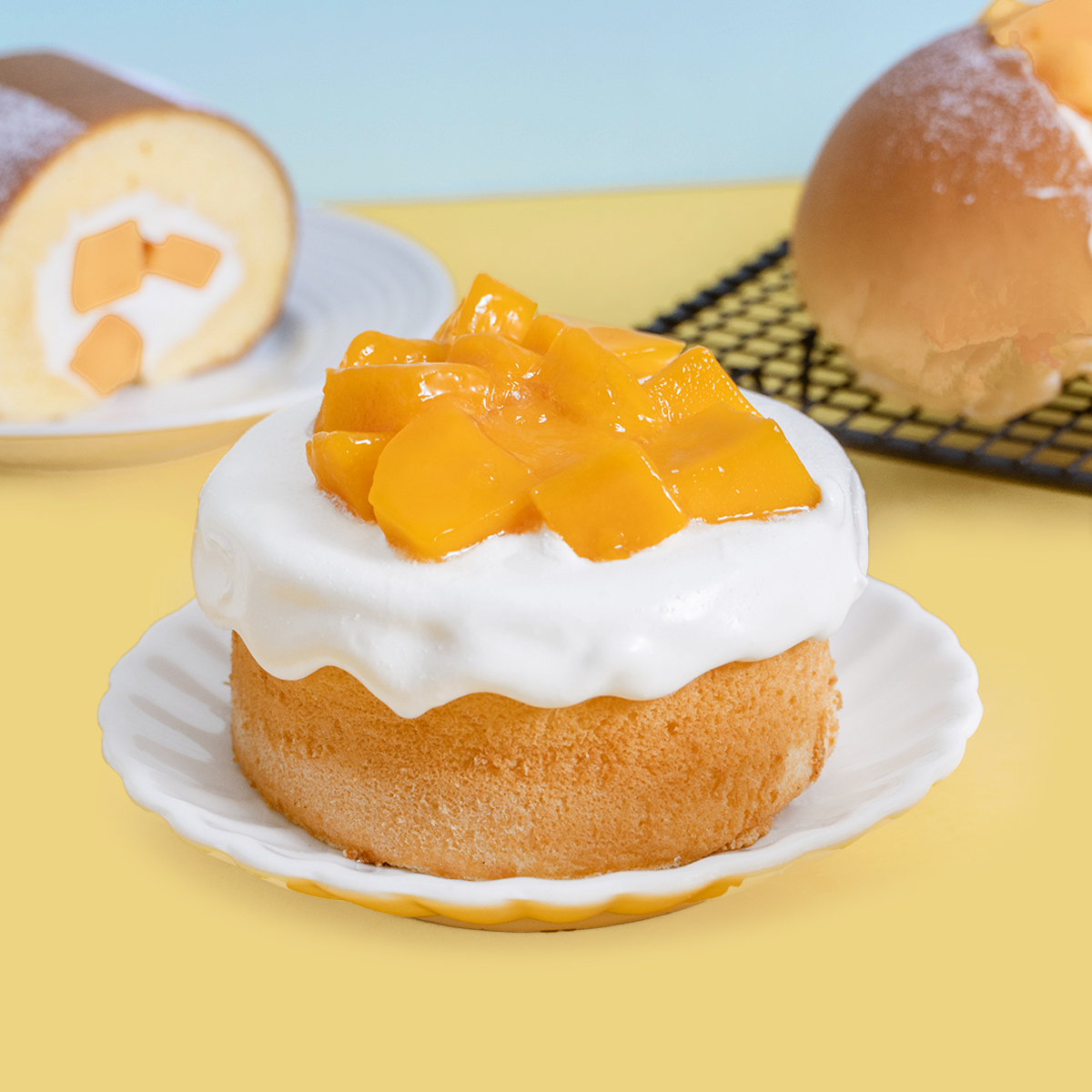 【限店取】芒果奶蓋 4吋【季節限定/戚風蛋糕/愛文芒果/芒果蛋糕】