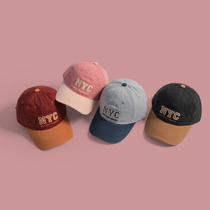Contrast Color NYC Embroidered Cap