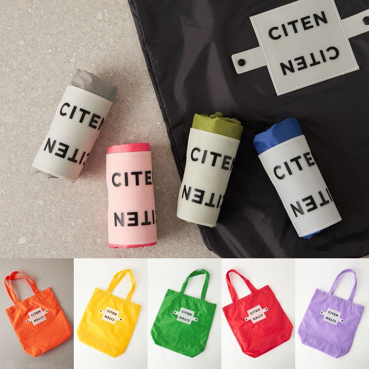 預購┃日本 CITEN 輕薄 捲捲 收納 肩背包 托特包 Roll-Up Snap Tote Bag
