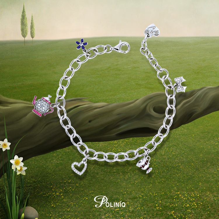 925純銀「童話仙境」晶鑽手鍊 (17公分+2.5公分延長鍊)-ADSDL0003