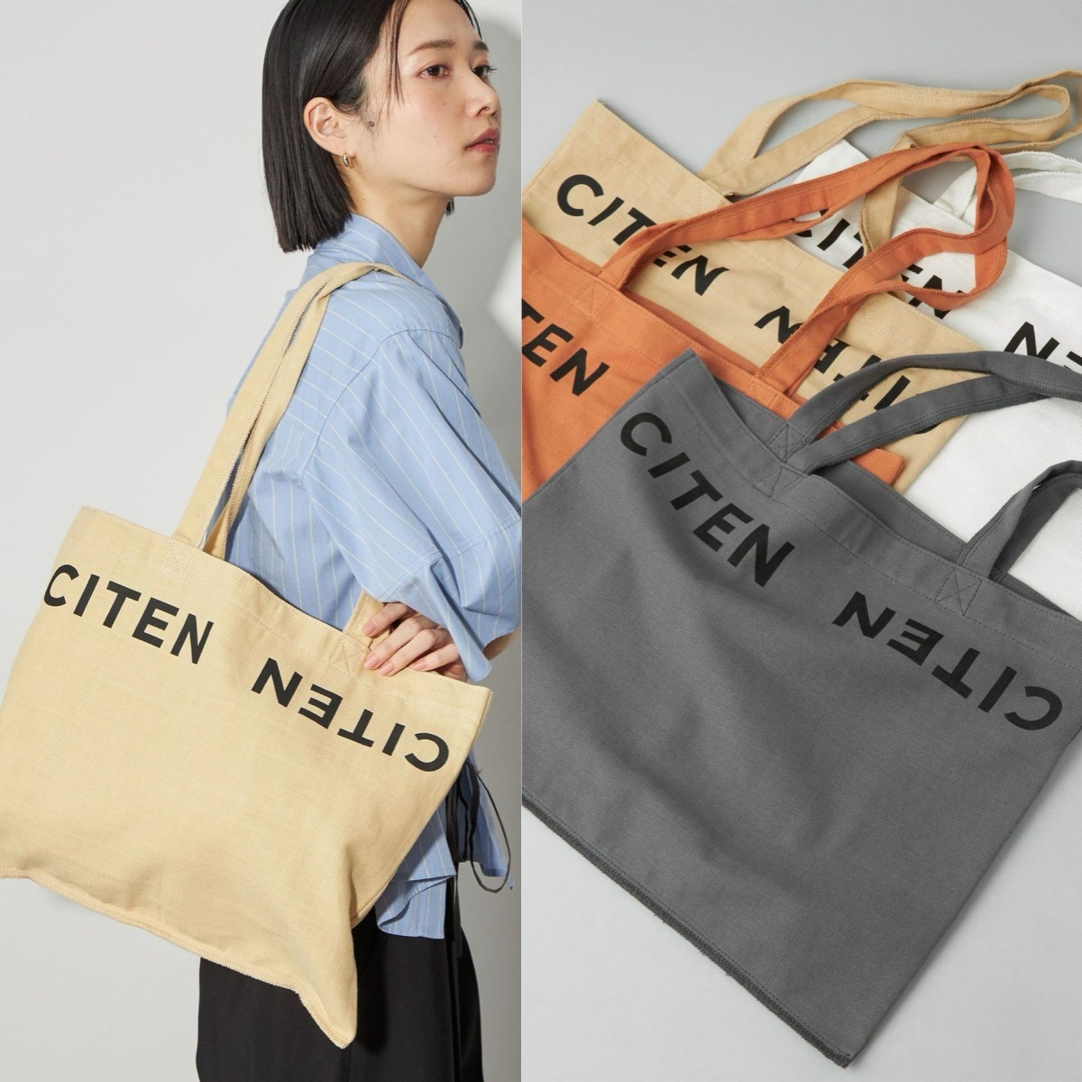 預購┃日本 CITEN 帆布 托特包 LOGO PRINT TOTE BAG