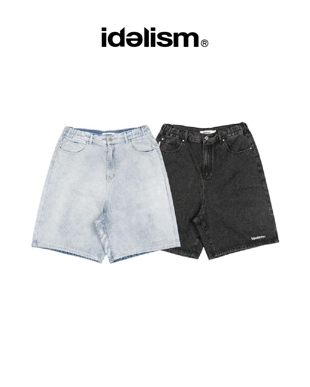 idealism 五分單寧牛仔短褲  藍/黑 25 S/S Denim Jorts