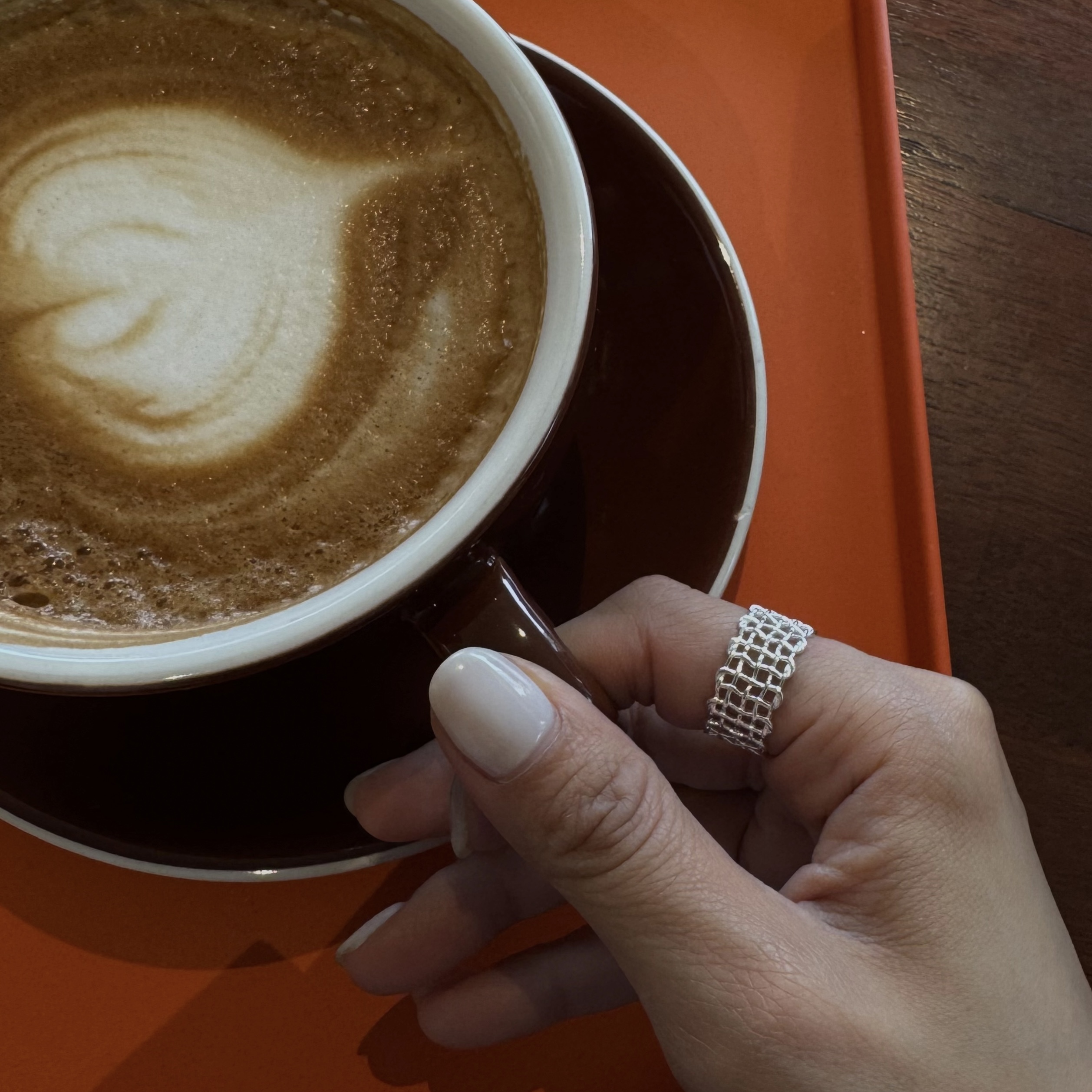 D39存在感強烈純銀細格戒指