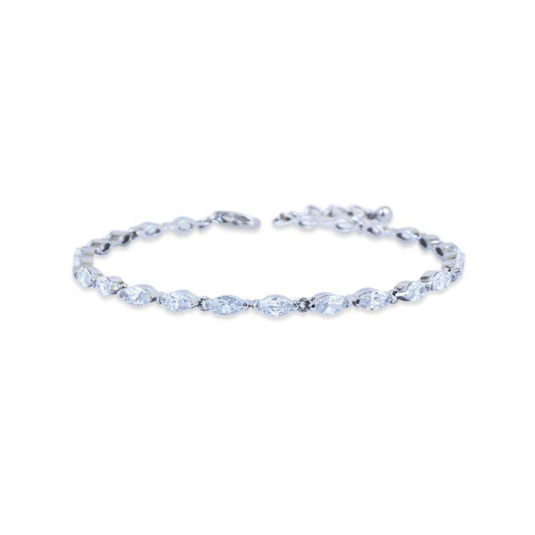 925純銀「Dazzling」晶鑽手鍊 (16.5公分+2公分延長鍊)-SDL0011