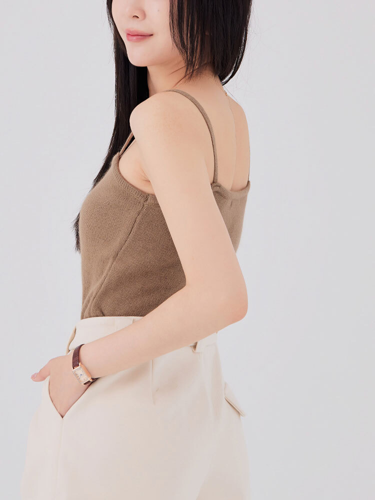 柔軟兔絨細肩背心（5%羊毛）