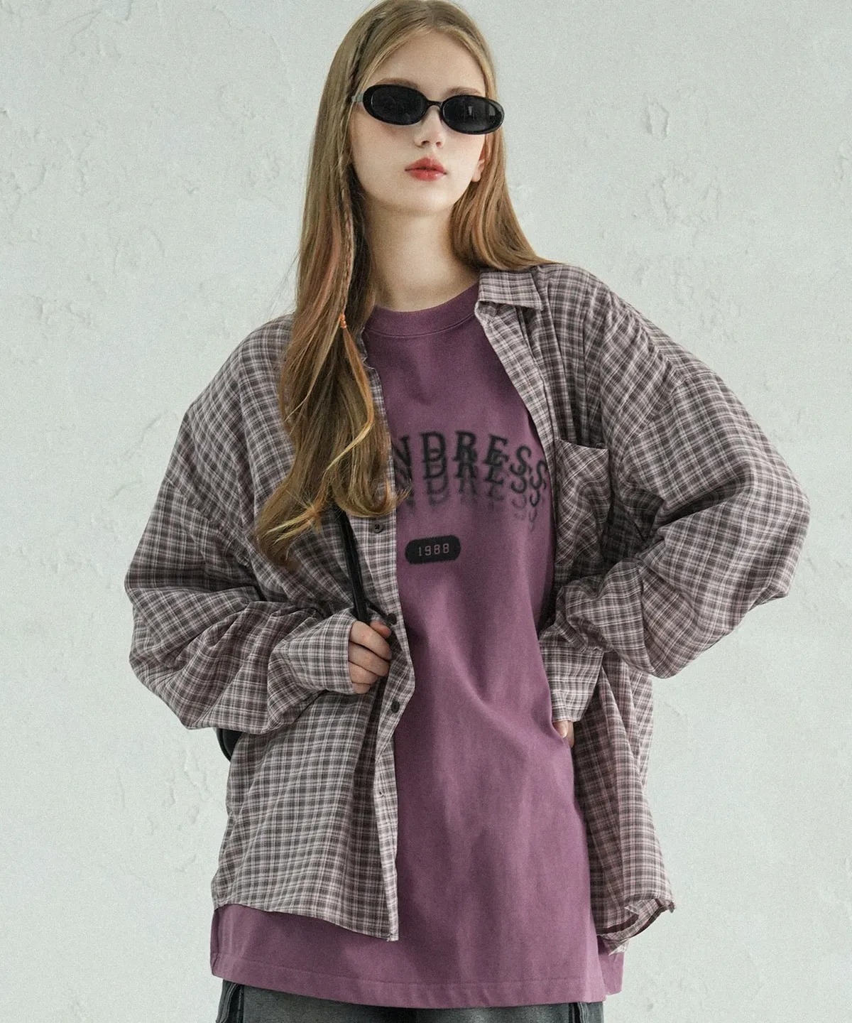 AVANDRESS OL Overfit Check Shirt