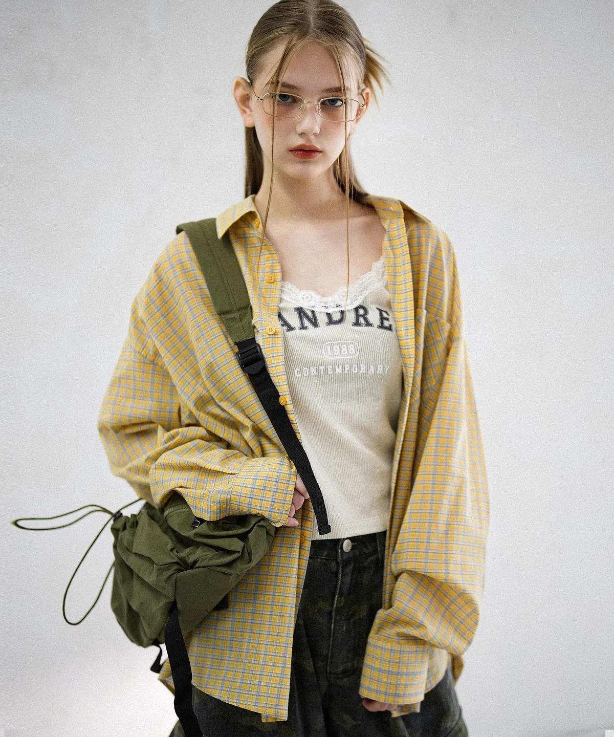 AVANDRESS OL Overfit Check Shirt