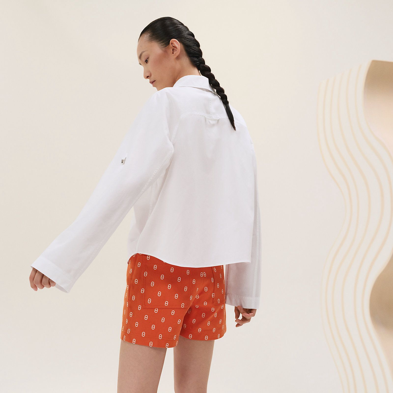 全新HERMES女士恤衫 36碼 白色/銀色扣 CHEMISE INSPIRATION WORKWEAR H5E0635DV9036 #BRAND NEW #香榭站正品