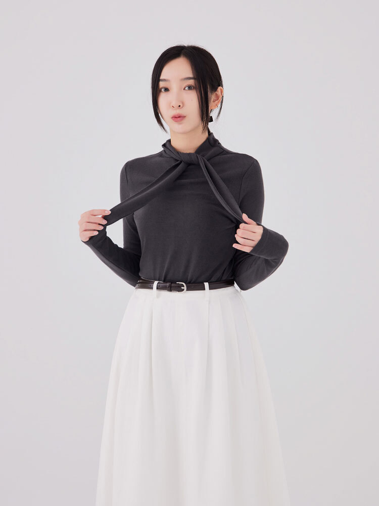 SALE500  設計感領結百搭上衣