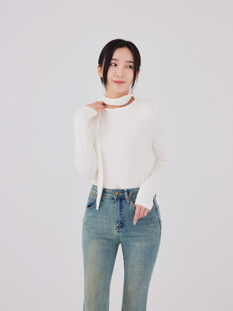 SALE500  設計感領結百搭上衣
