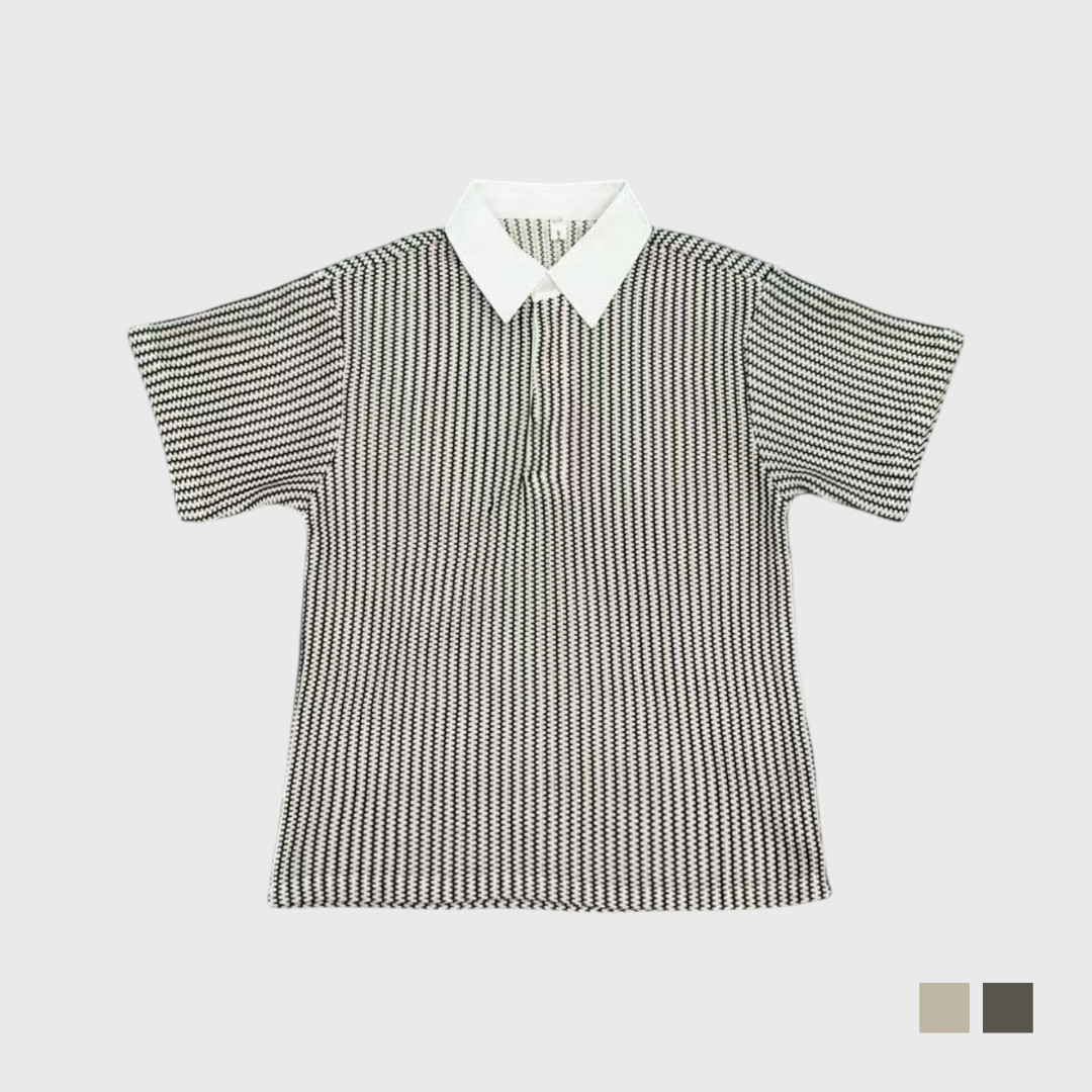 千鳥格針織POLO衫