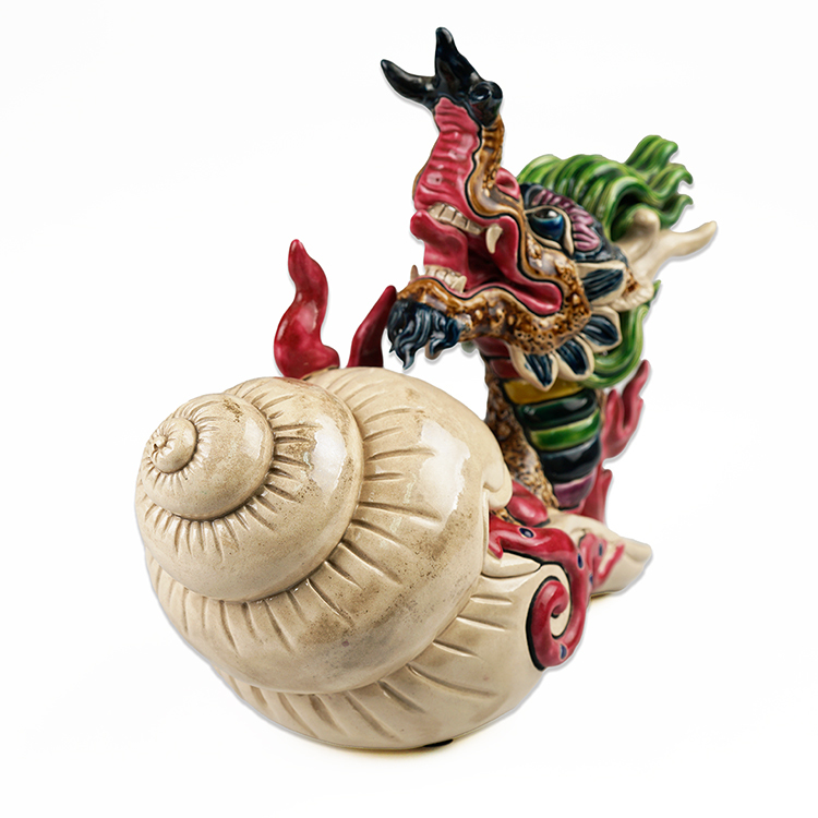 鹿港窯 交趾陶|天螺鱷瑞獸