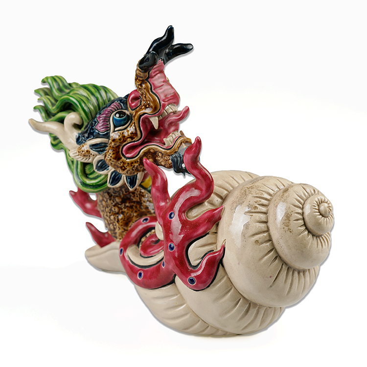 鹿港窯 交趾陶|天螺鱷瑞獸